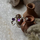 Amethyst Cz Half Hoops 925 Sterling Silver Earrings