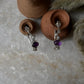 Amethyst Cz Half Hoops 925 Sterling Silver Earrings