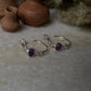 Amethyst Cz Half Hoops 925 Sterling Silver Earrings
