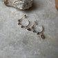 Garnet Half Hoops 925 Sterling Silver Earrings