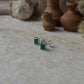Green Onyx Octagon Cut Studs 925 Sterling Silver Earrings