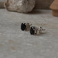 minimalist 925 sterling silver black onyx 7mm stud earrings  