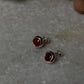 Carnelian Cab Stone Round Stud 925 Sterling Silver Earrings