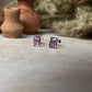 Amethyst Octagon Cut Stone Studs 925 Sterling Silver Earrings