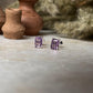 Amethyst Octagon Cut Stone Studs 925 Sterling Silver Earrings
