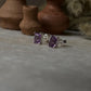 Amethyst Octagon Cut Stone Studs 925 Sterling Silver Earrings