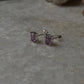 Amethyst Octagon Cut Stone Studs 925 Sterling Silver Earrings