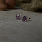 Amethyst Octagon Cut Stone Studs 925 Sterling Silver Earrings