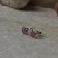 Amethyst Round Cut 6MM Studs 925 Sterling Silver Earrings