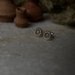 Rose Quartz Cab Stone Round 925 Sterling Silver Earrings