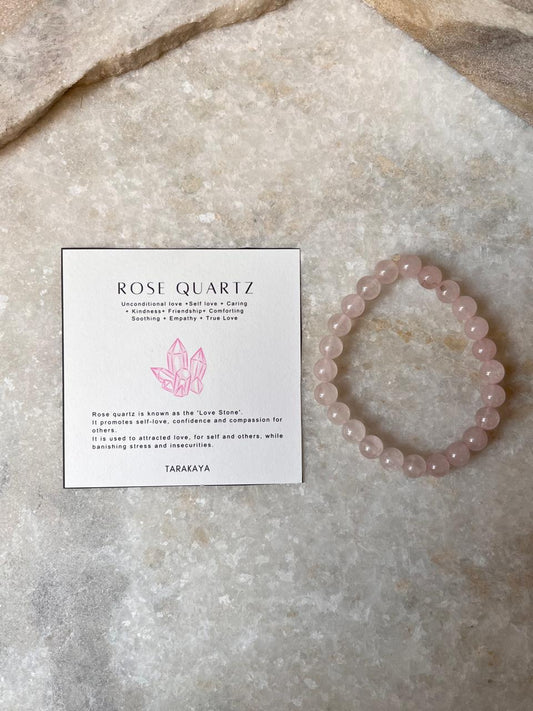 Rose quartz love energy bracelet 8mm  