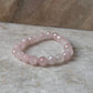 Diamond cut rose quartz bracelet for love and healing