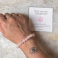 Pink rose quartz crystal bracelet with diamond cut finish