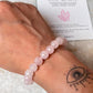 Rose Quartz Diamond Cut Natural Crystal Bracelet 8MM close-up  