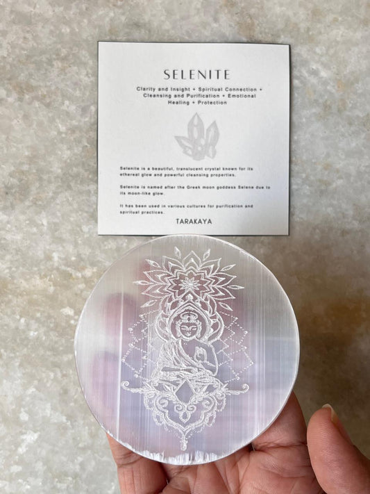 Selenite Charging Plate - Buddha