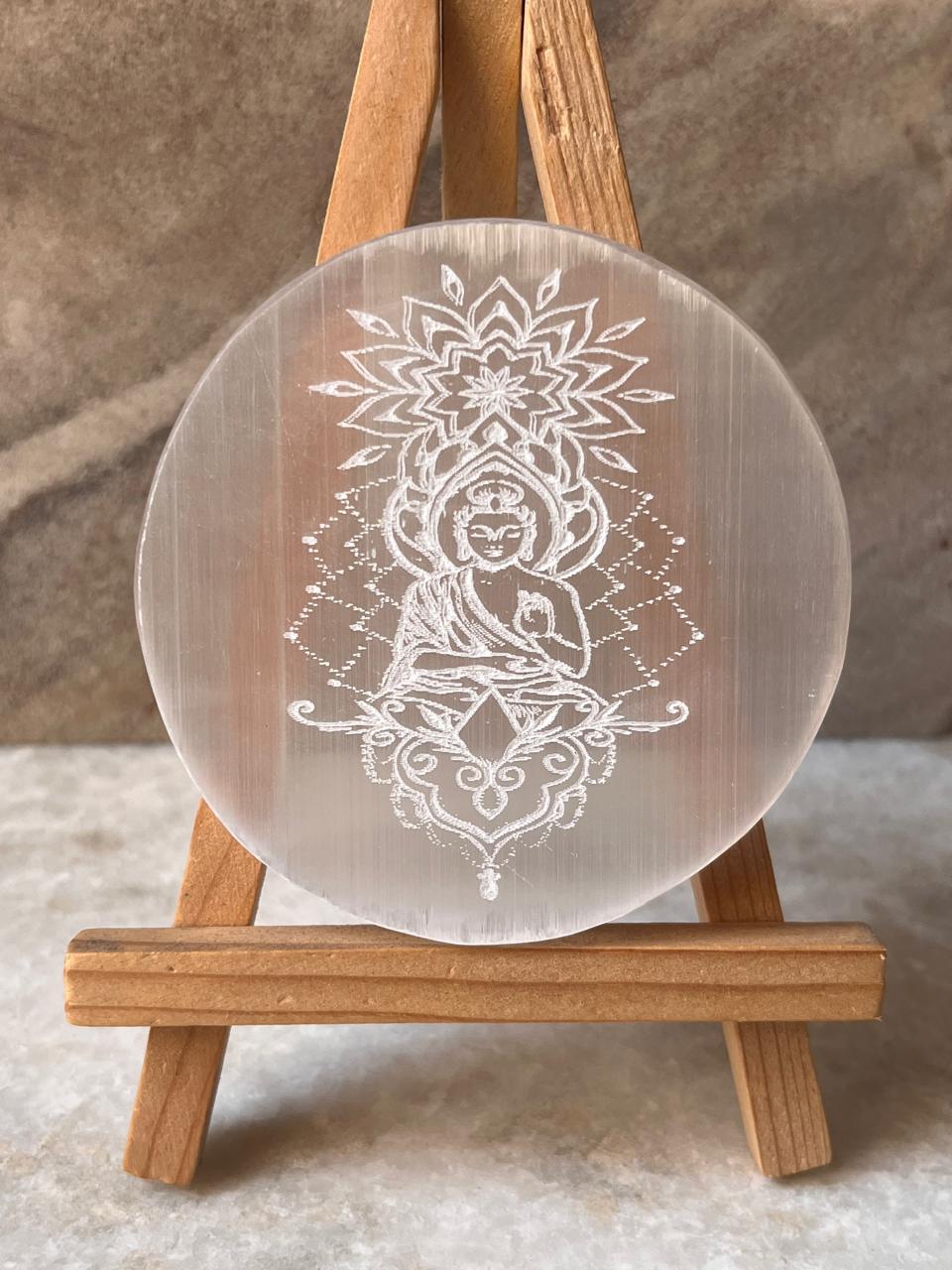 Selenite Charging Plate - Buddha