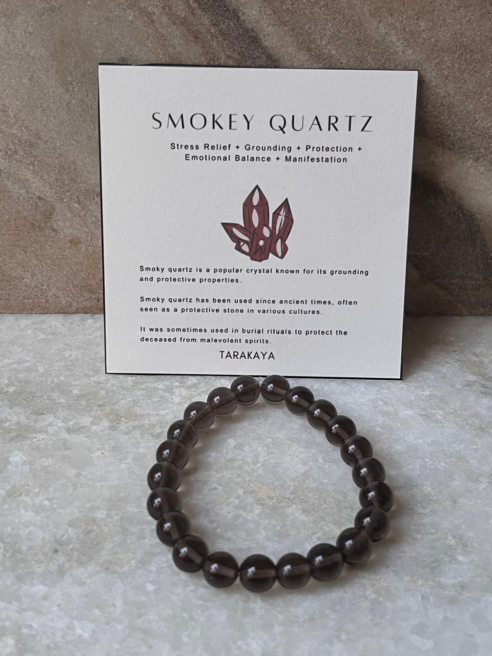 Natural Smokey Quartz Healing Bracelet for Emotional Balance  