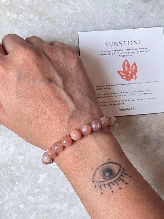 Sunstone Natural Crystal Bracelet 8mm