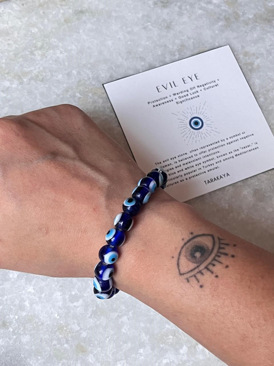 Handmade Evil Eye Crystal Bracelet for Protection and Luck  
