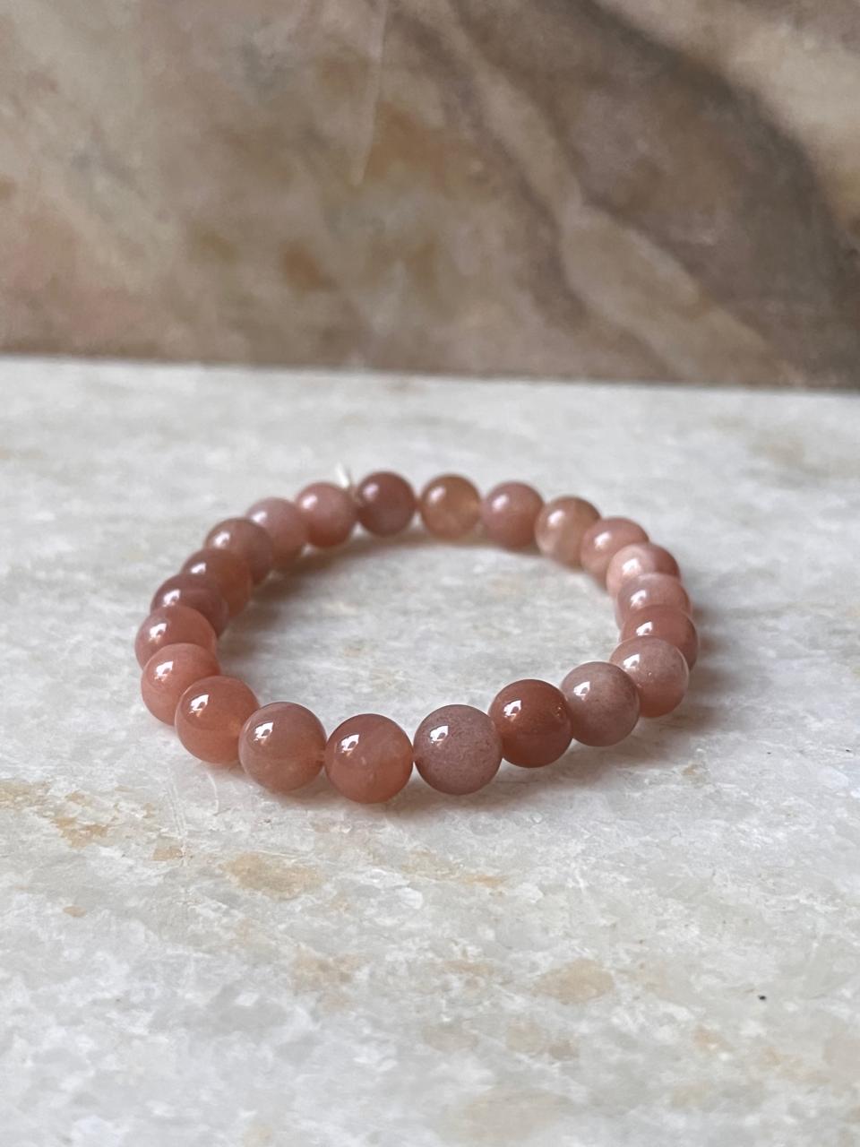 Sunstone Natural Crystal Bracelet 8mm - Tarakaya Silver