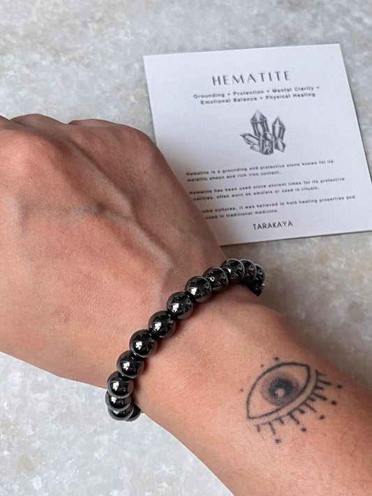 Hematite Natural Crystal Bracelet 8MM