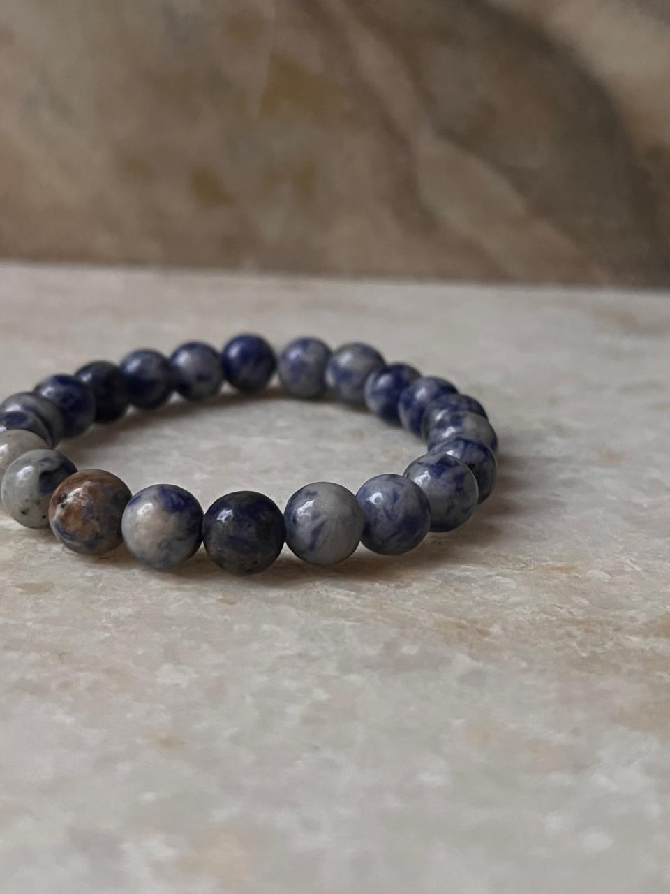 Sodalite Stretch Bracelet for Intuition and Communication