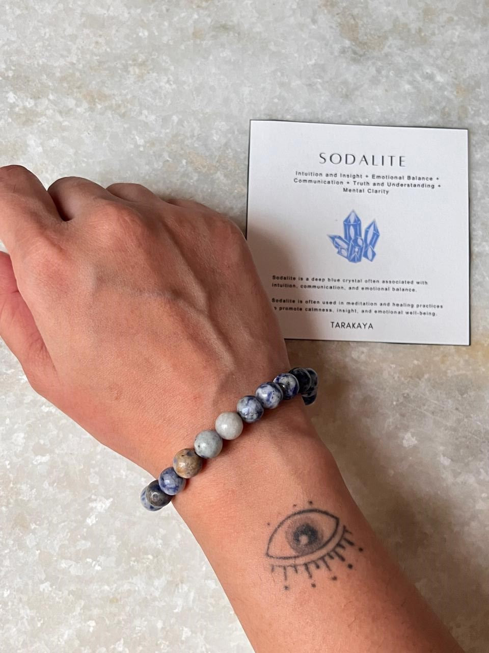 Blue Sodalite Energy Bracelet 8MM Polished Beads  