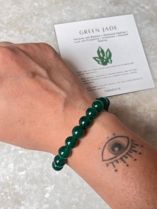 Green Jade Natural Crystal Bracelet 8MM