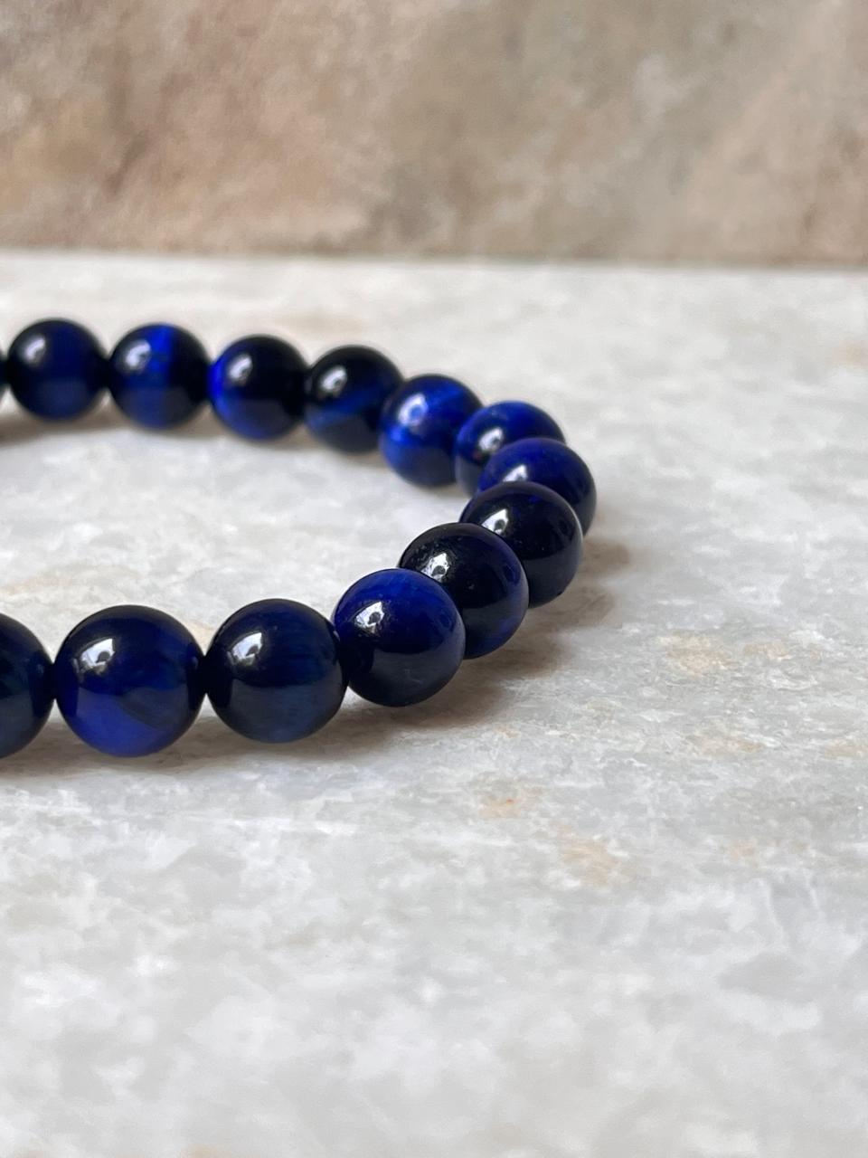Blue Tiger Eye Natural Crystal 8MM Bracelet