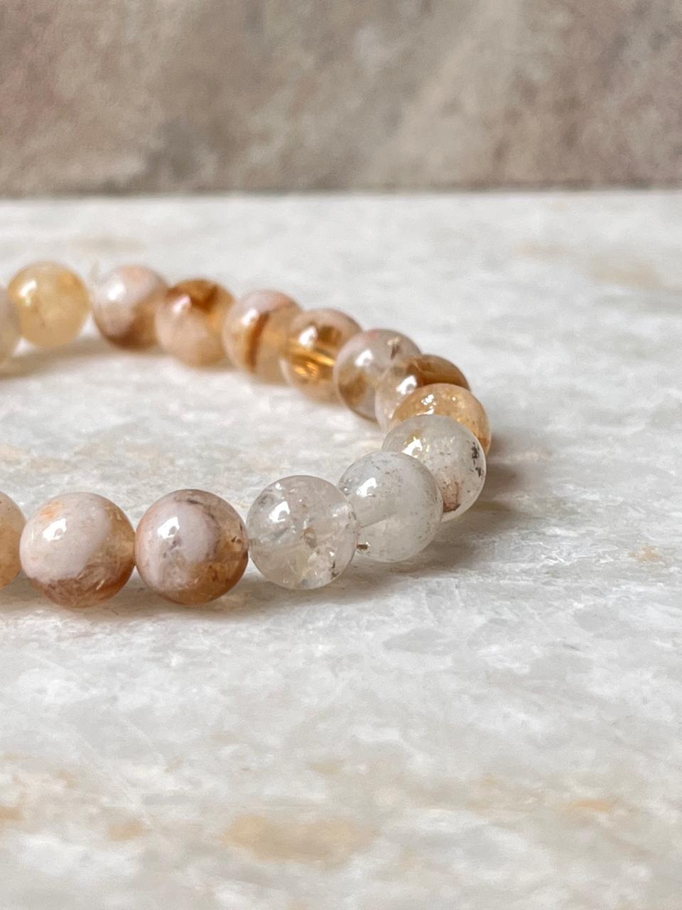 Citrine Stretch Bracelet 8MM for Positivity and Prosperity  