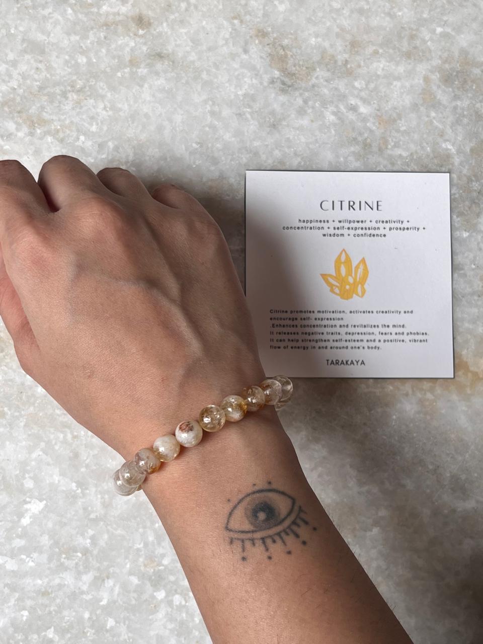 Unisex Citrine Crystal Bracelet for Wealth and Vitality
