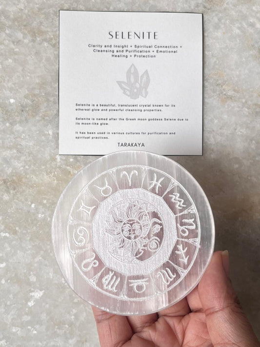 Selenite Charging Plate - Zodiac