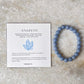 Healing angelite crystal bracelet for throat and third eye chakra  