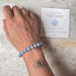 Light blue angelite bracelet with round 8MM beads  