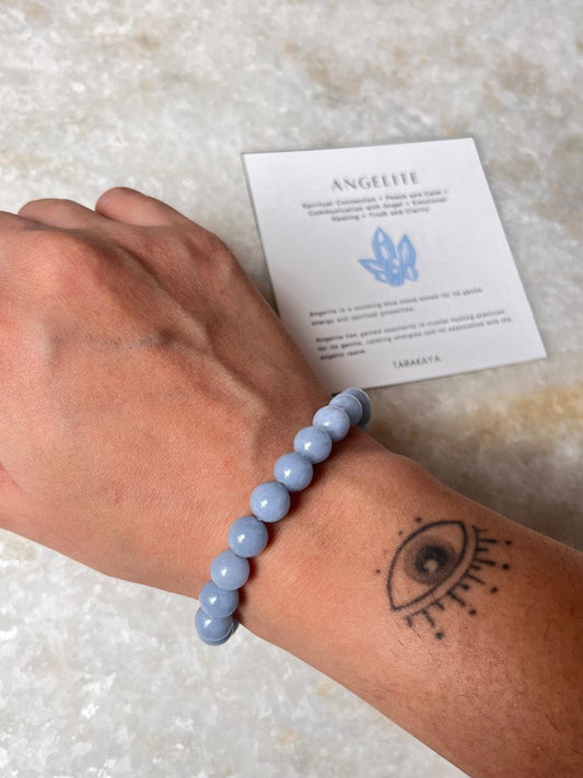 Angelite Natural Crystal Bracelet 8MM