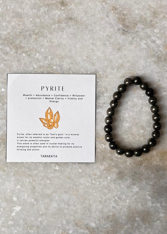 Fool's Gold Pyrite Healing Natural Crystal Bracelet for Abundance  