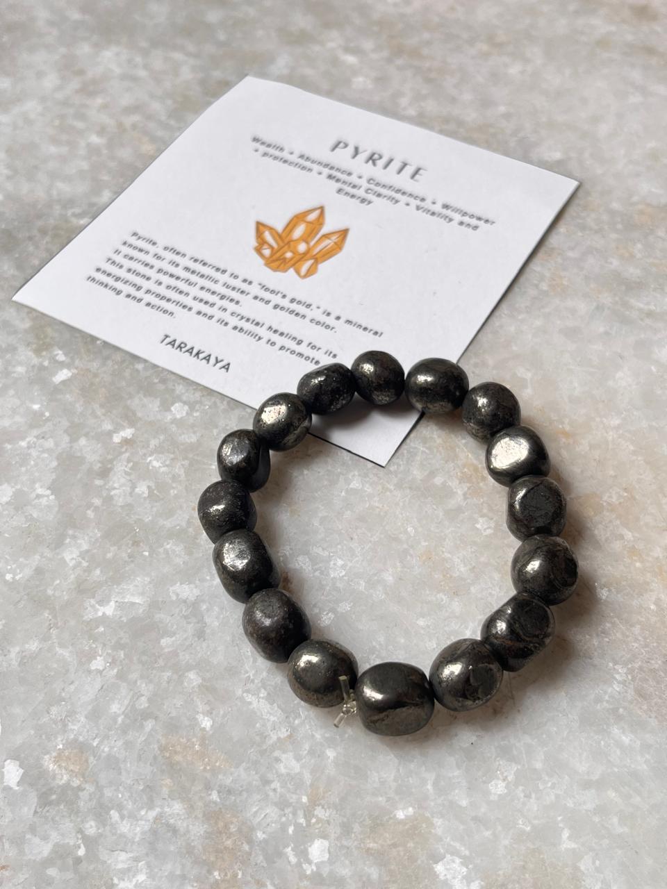 Pyrite Tumble Natural Crystal Bracelet 10MM