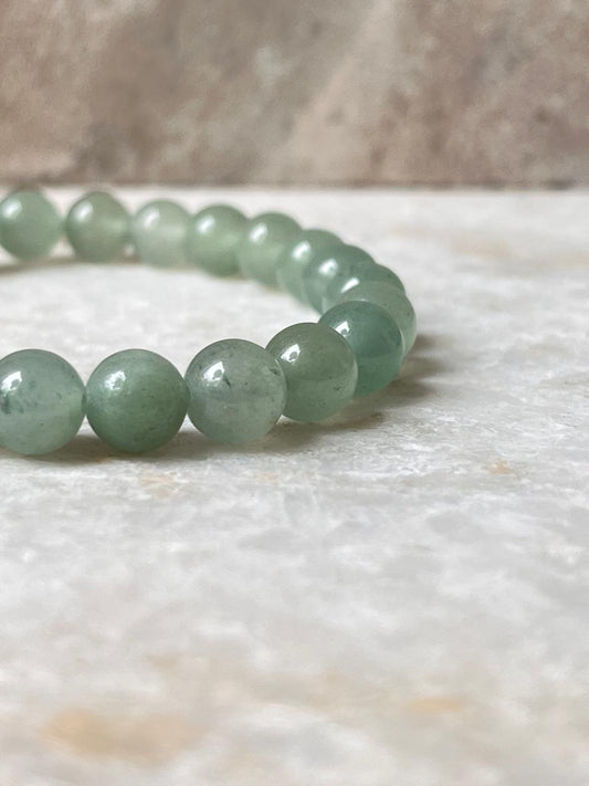 8MM Green Aventurine Gemstone Bracelet for Luck and Prosperity  
