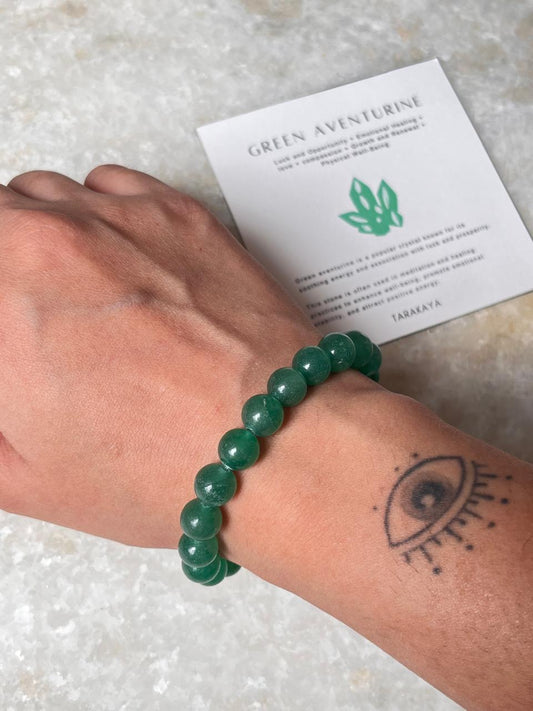 Green Aventurine Dark Natural Crystal Bracelet 8MM