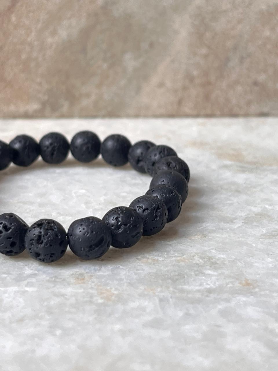 Natural lava stone bracelet for men and women  