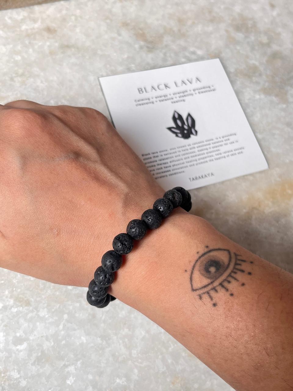 Handmade natural lava stone bracelet unisex