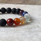 Seven Chakra With Black Lava Natural Crystal Bracelet 8MM