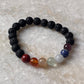 Seven Chakra With Black Lava Natural Crystal Bracelet 8MM