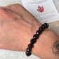 Garnet 8MM Diamond Cut Natural Crystal Bracelet close-up  