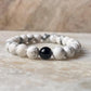 Couple Howlite / Black Tourmaline 8mm Natural Crystal Bracelet