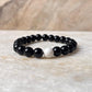 Couple Howlite / Black Tourmaline 8mm Natural Crystal Bracelet