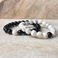 Couple Howlite / Black Tourmaline 8mm Natural Crystal Bracelet