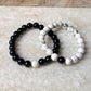 Couple Howlite / Black Tourmaline 8mm Natural Crystal Bracelet