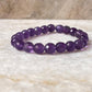 Amethyst Diamond Cut Natural Crystal Bracelet 8MM close-up  