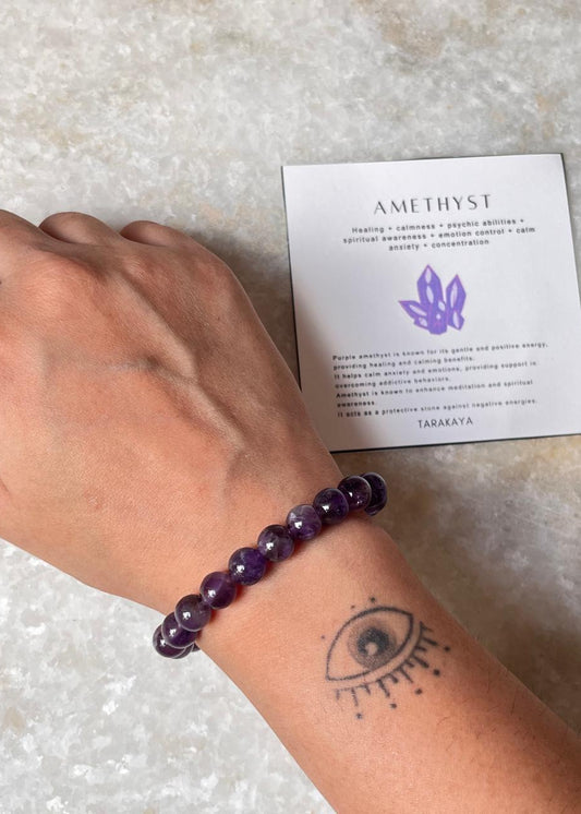 Amethyst Natural Crystal bracelet 8mm beads 